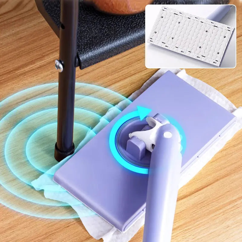 Cleaning Mop Plastic Metal 71.0 cm Lilac Hands Free Floor Cleaning Wet Wipe Cleaner For Kitchen Bathroom Countertops | Thomler