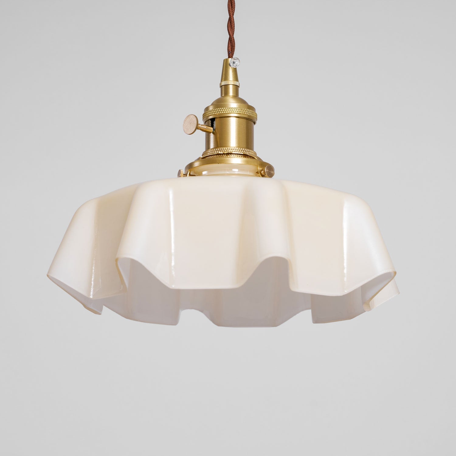 Ceramic Pendant Light 9.8 in x 5.1 in Adjustable Ceiling Indoor White Beige Pink Blue Vintage Lampshade | Thomler