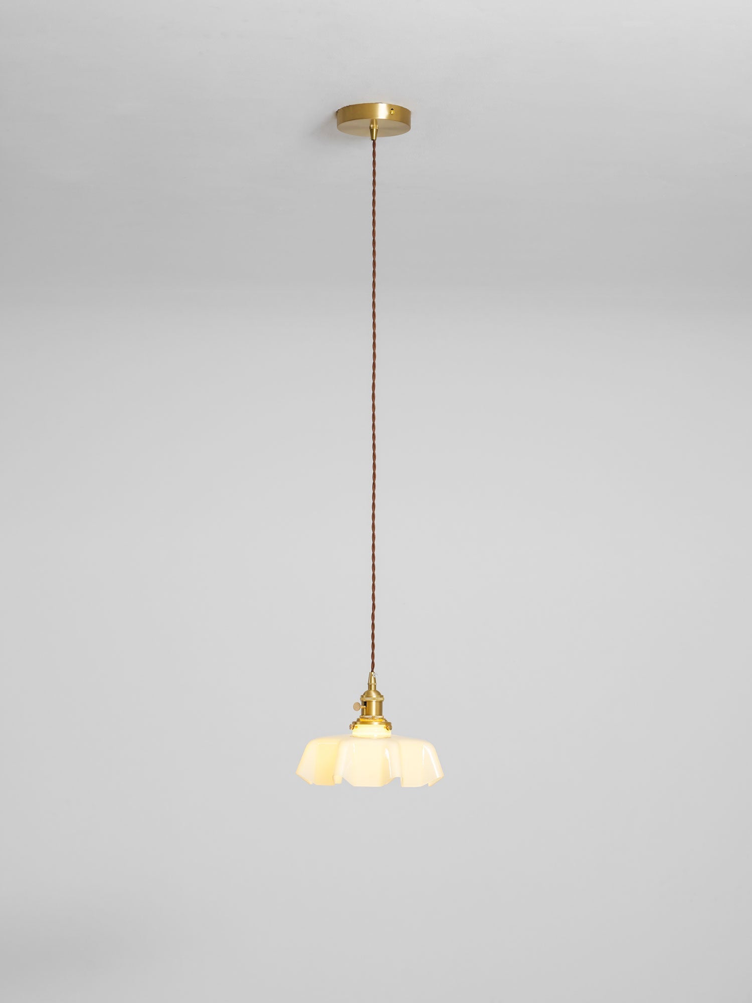 Ceramic Pendant Light 9.8 in x 5.1 in Adjustable Ceiling Indoor White Beige Pink Blue Vintage Lampshade | Thomler