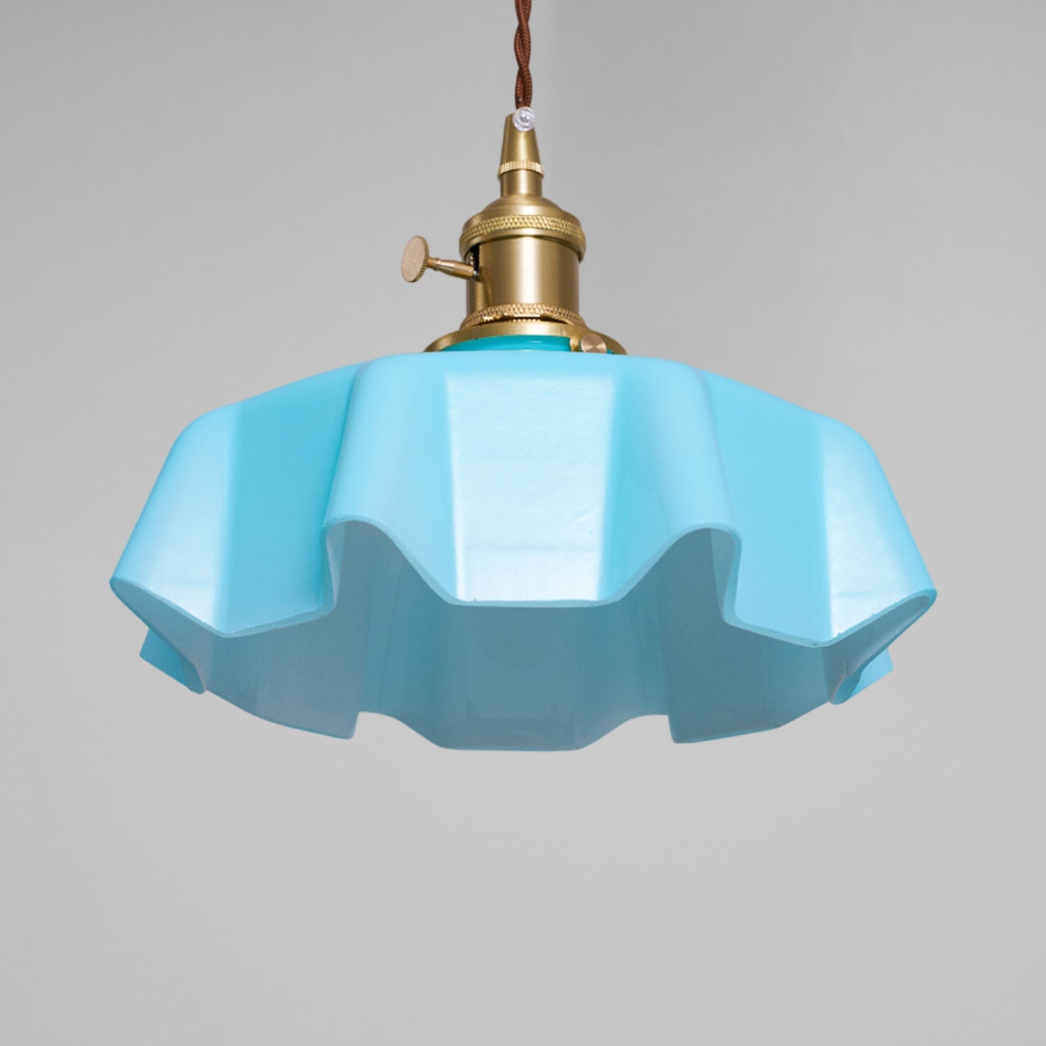 Ceramic Pendant Light 9.8 in x 5.1 in Adjustable Ceiling Indoor White Beige Pink Blue Vintage Lampshade | Thomler