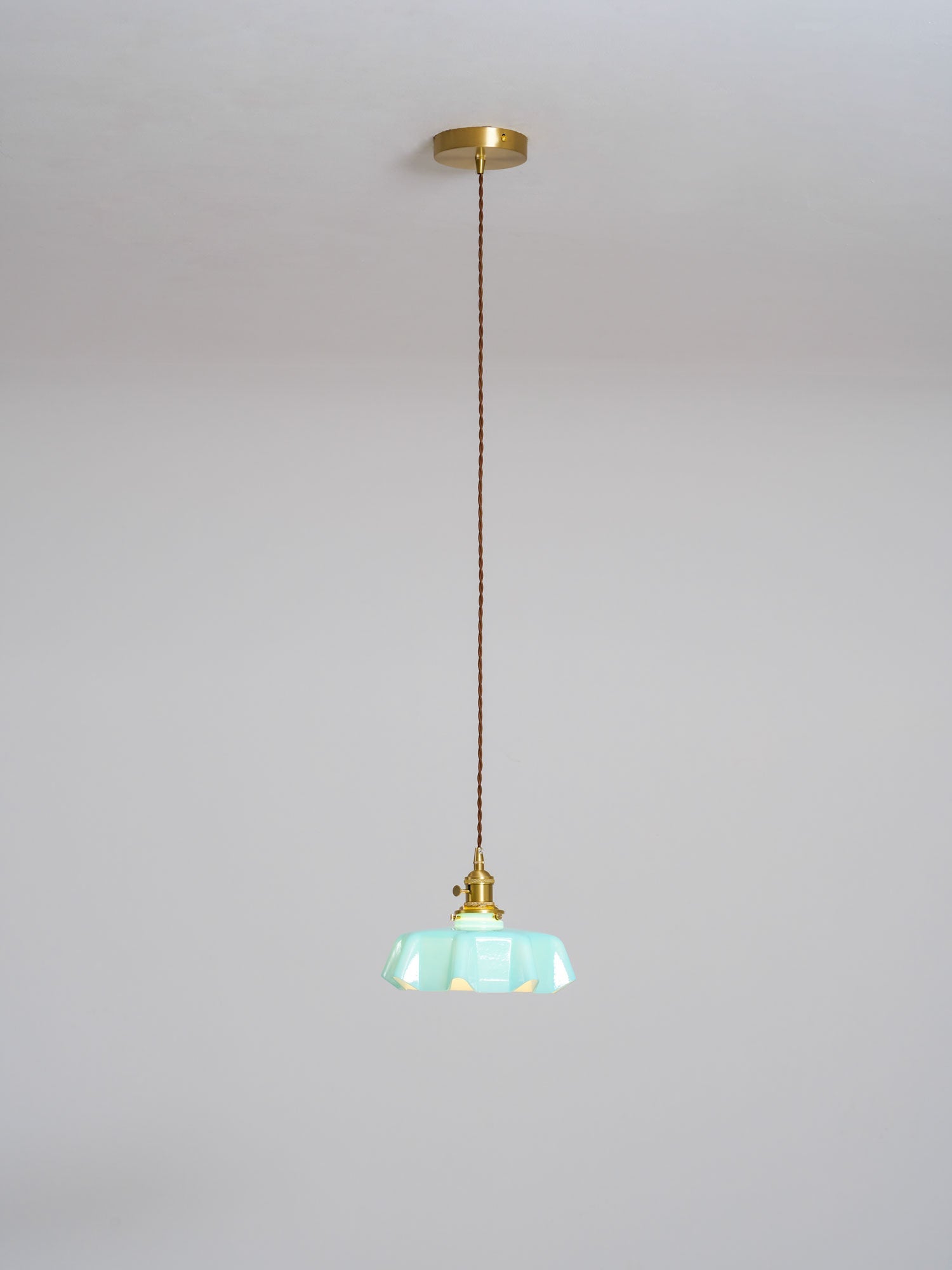 Ceramic Pendant Light 9.8 in x 5.1 in Adjustable Ceiling Indoor White Beige Pink Blue Vintage Lampshade | Thomler