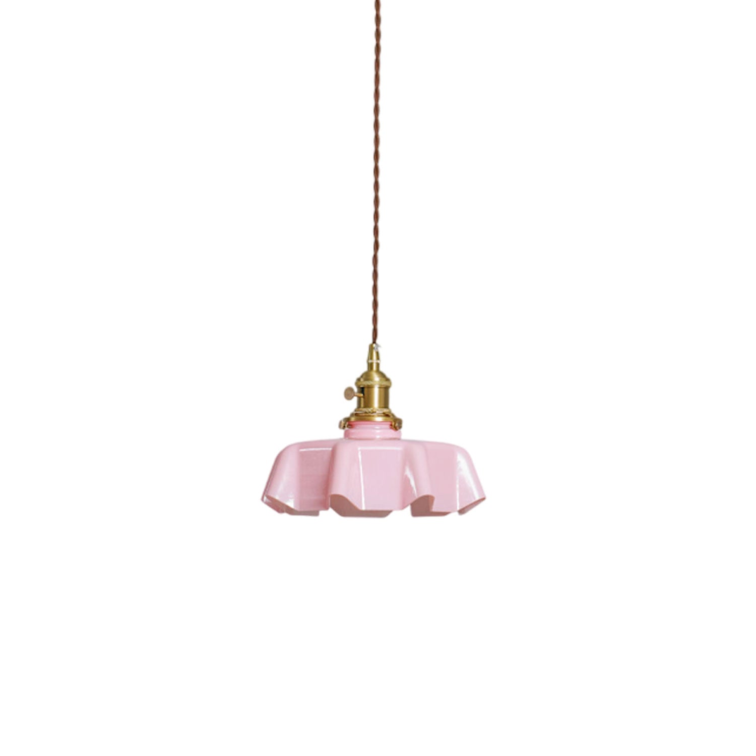 Ceramic Pendant Light 9.8 in x 5.1 in Adjustable Ceiling Indoor White Beige Pink Blue Vintage Lampshade | Thomler