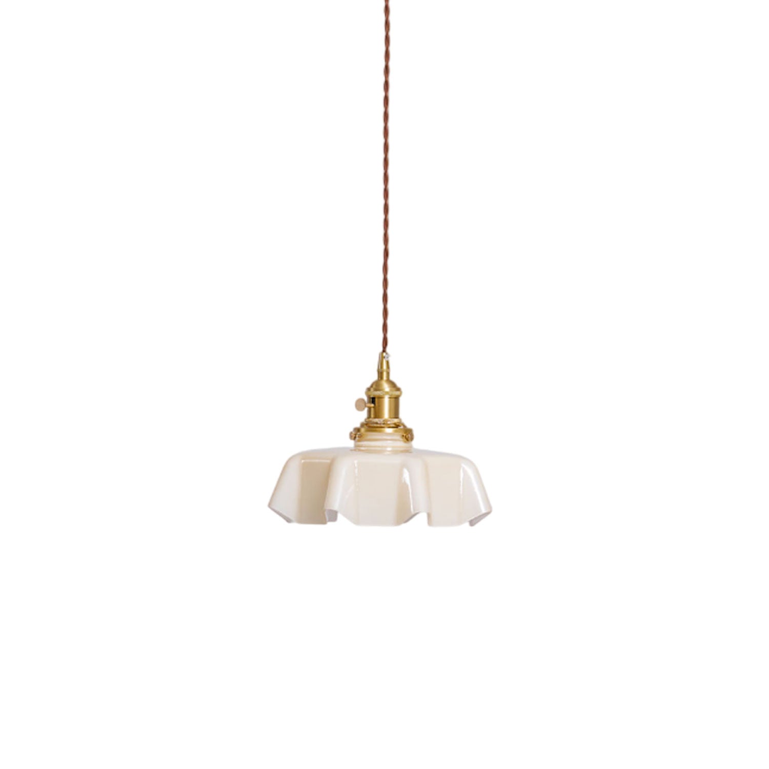 Ceramic Pendant Light 9.8 in x 5.1 in Adjustable Ceiling Indoor White Beige Pink Blue Vintage Lampshade | Thomler