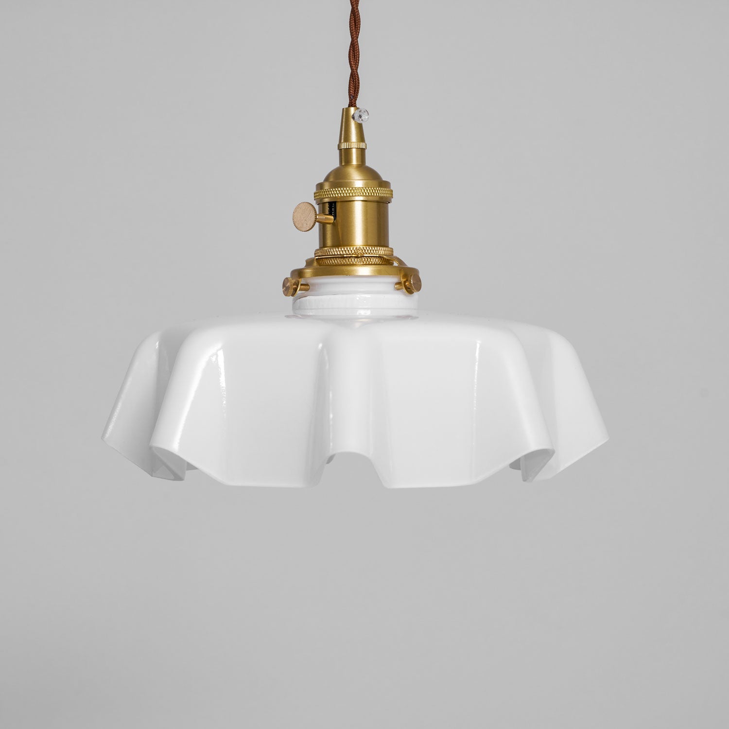 Ceramic Pendant Light 9.8 in x 5.1 in Adjustable Ceiling Indoor White Beige Pink Blue Vintage Lampshade | Thomler