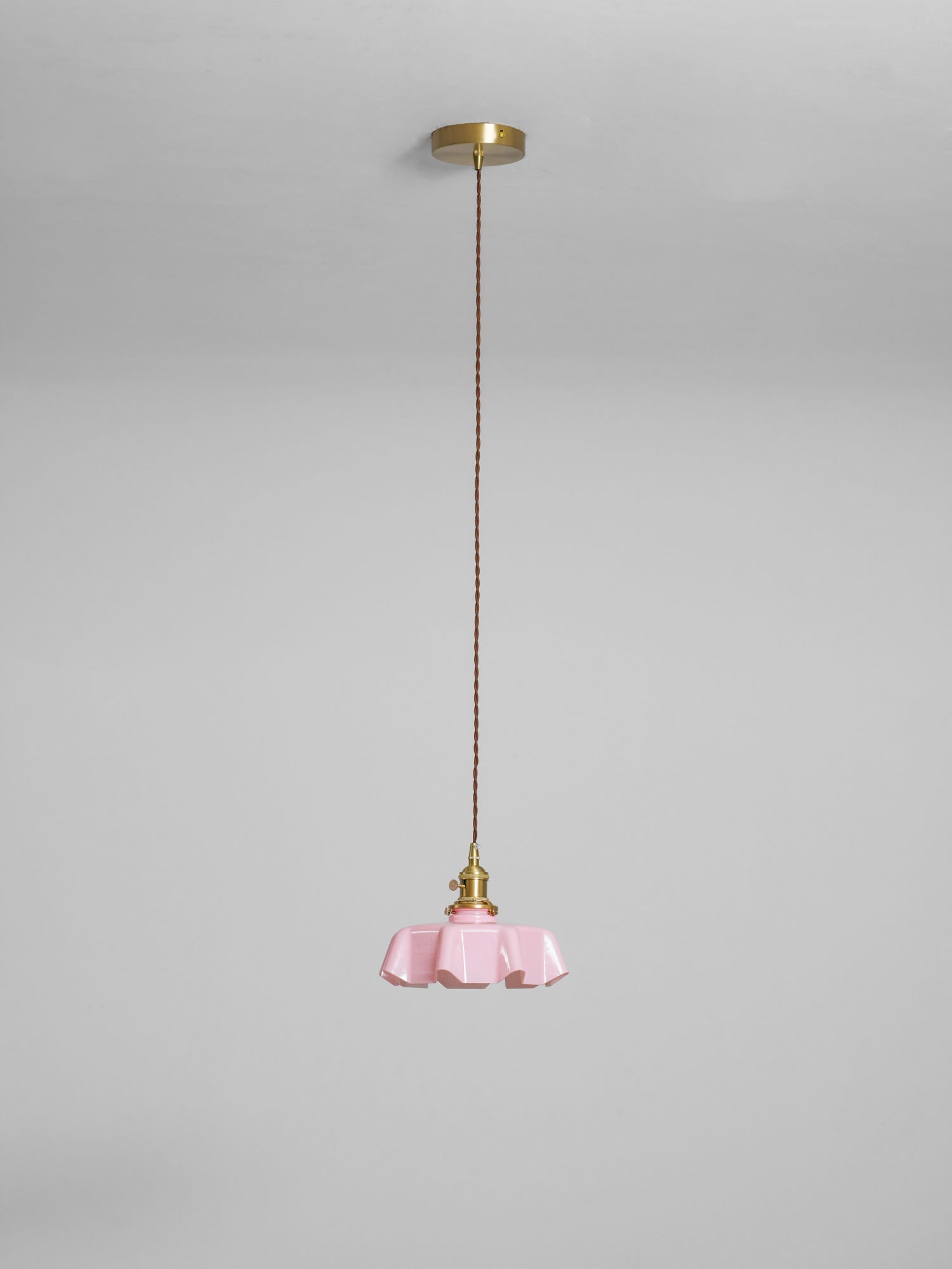Ceramic Pendant Light 9.8 in x 5.1 in Adjustable Ceiling Indoor White Beige Pink Blue Vintage Lampshade | Thomler