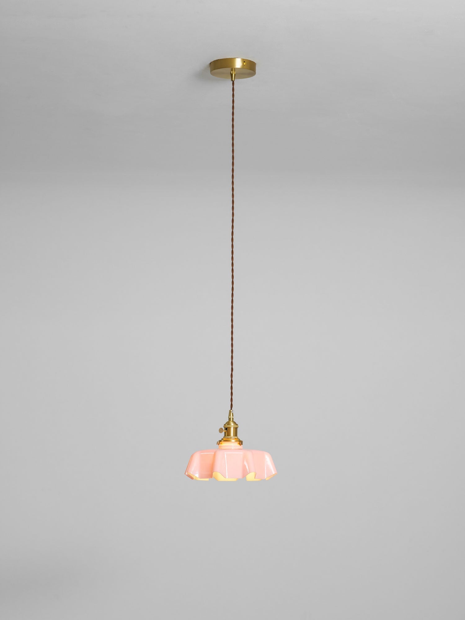 Ceramic Pendant Light 9.8 in x 5.1 in Adjustable Ceiling Indoor White Beige Pink Blue Vintage Lampshade | Thomler