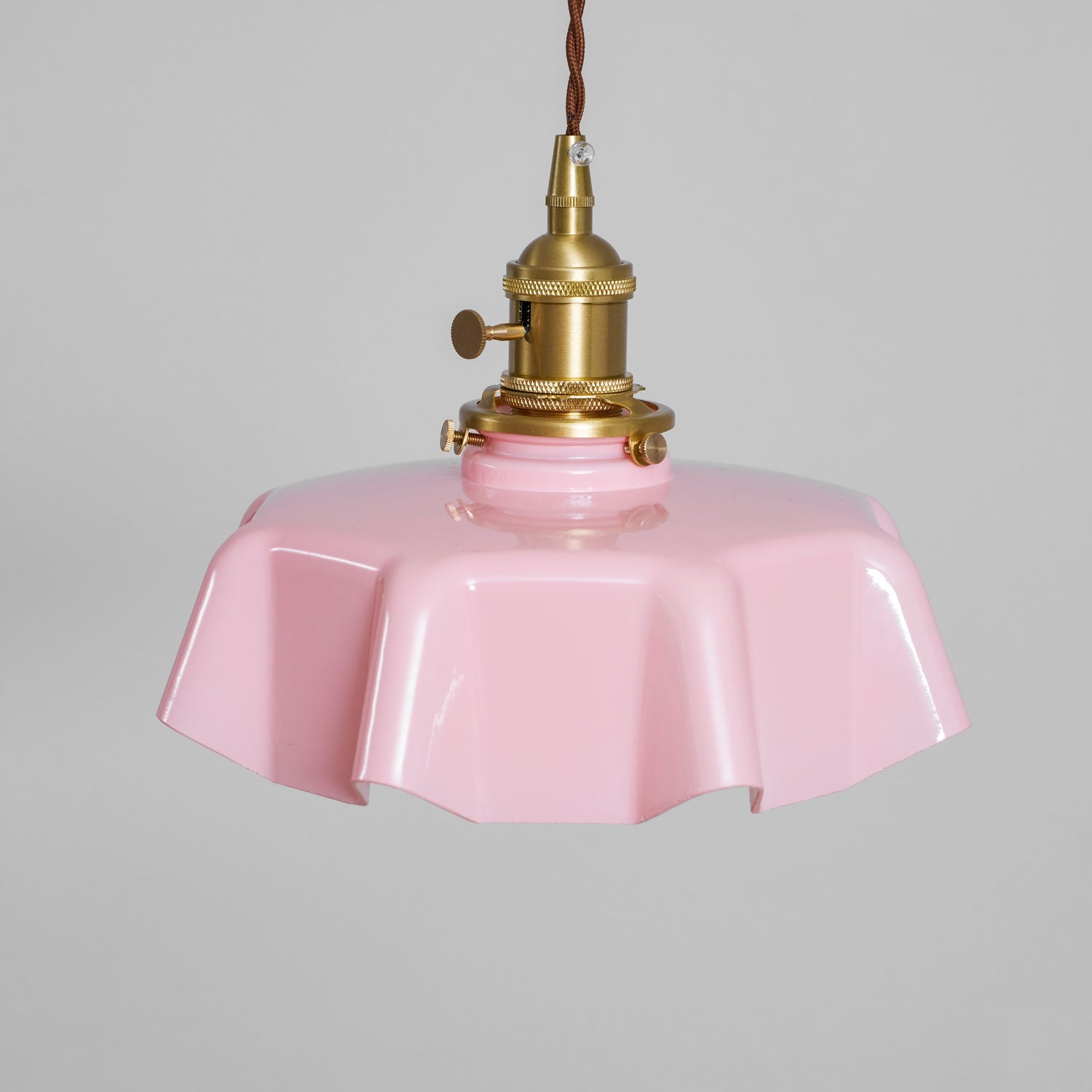 Ceramic Pendant Light 9.8 in x 5.1 in Adjustable Ceiling Indoor White Beige Pink Blue Vintage Lampshade | Thomler