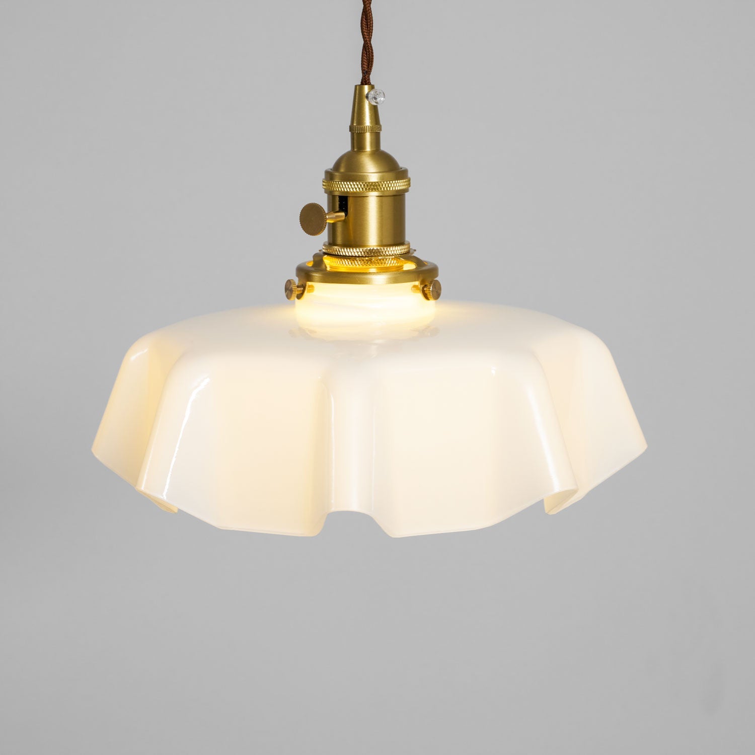 Ceramic Pendant Light 9.8 in x 5.1 in Adjustable Ceiling Indoor White Beige Pink Blue Vintage Lampshade | Thomler