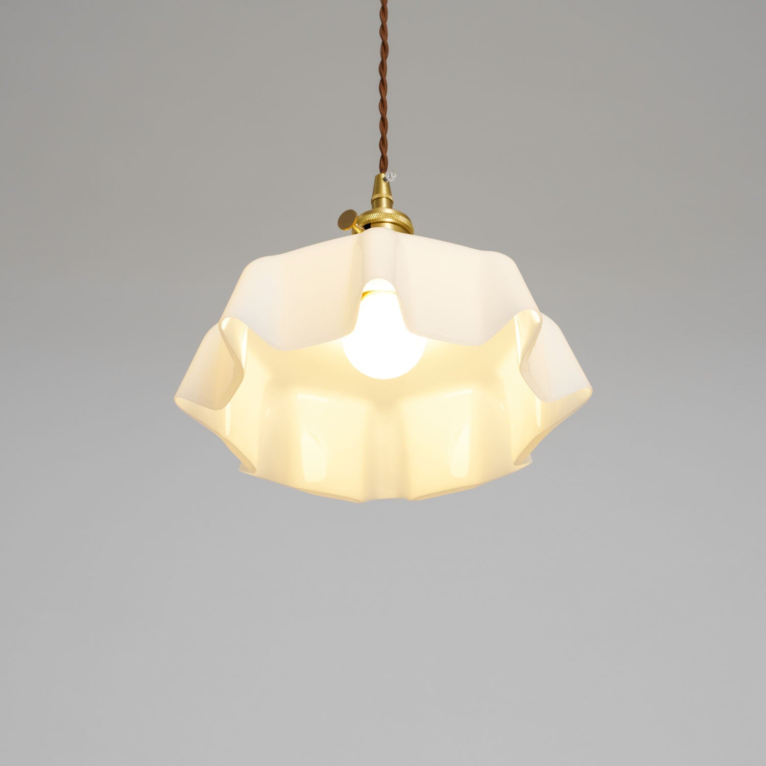 Ceramic Pendant Light 9.8 in x 5.1 in Adjustable Ceiling Indoor White Beige Pink Blue Vintage Lampshade | Thomler
