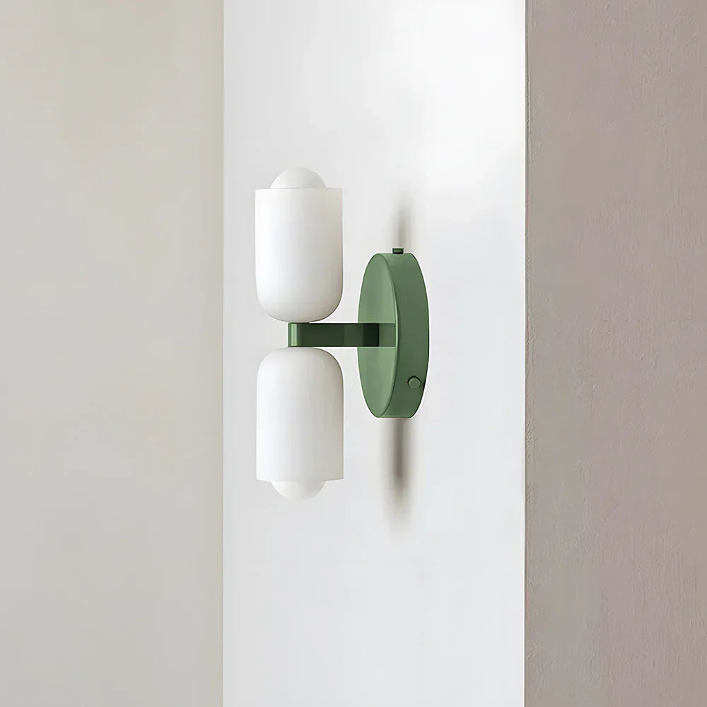 Wall Lamp Glass Double E14 25.5 cm French Retro Bedroom Hallway Bathroom Ambient Lighting Fixture | Thomler
