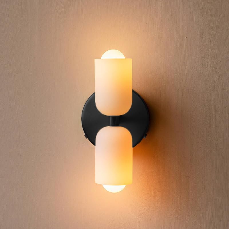 Wall Lamp Glass Double E14 25.5 cm French Retro Bedroom Hallway Bathroom Ambient Lighting Fixture | Thomler