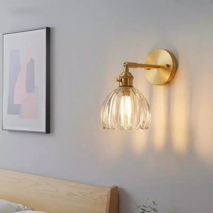 Wall Lamp Glass 7.9 in Adjustable Tulip Shape Green White Amber Black Living Room Bedroom Corridor Lighting | Thomler