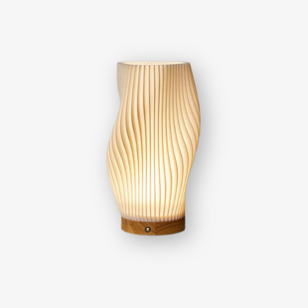 Sculptural Wave LED Desk Lamp with 3-Level Touch Dimmer for Bedroom, Office & Living Room | Thomler