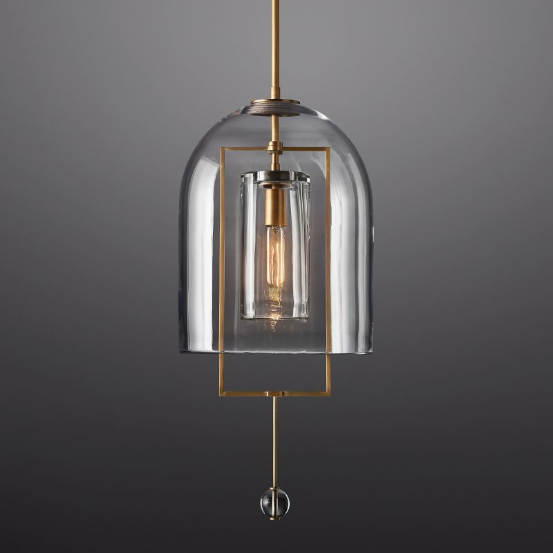 Modern Glass Globe Pendant Light with Adjustable Height – Brass, Bronze & Nickel Finish Options for Dining Room, Kitchen Island & Entryway | Thomler