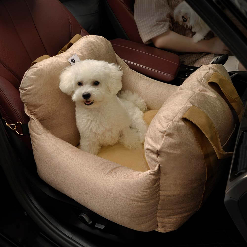 Portable Pet Carrier Booster Seat with Safety Harness and Washable Cover for Small Dogs | Thomler