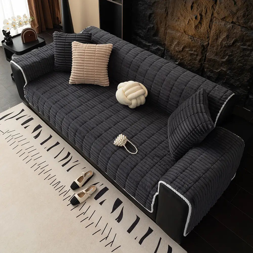 Quilted Furniture Protector with Moisture Barrier Non-Skid Backing for Couch Loveseat Chair Pet-Friendly Machine Washable Soft Flannel | Thomler
