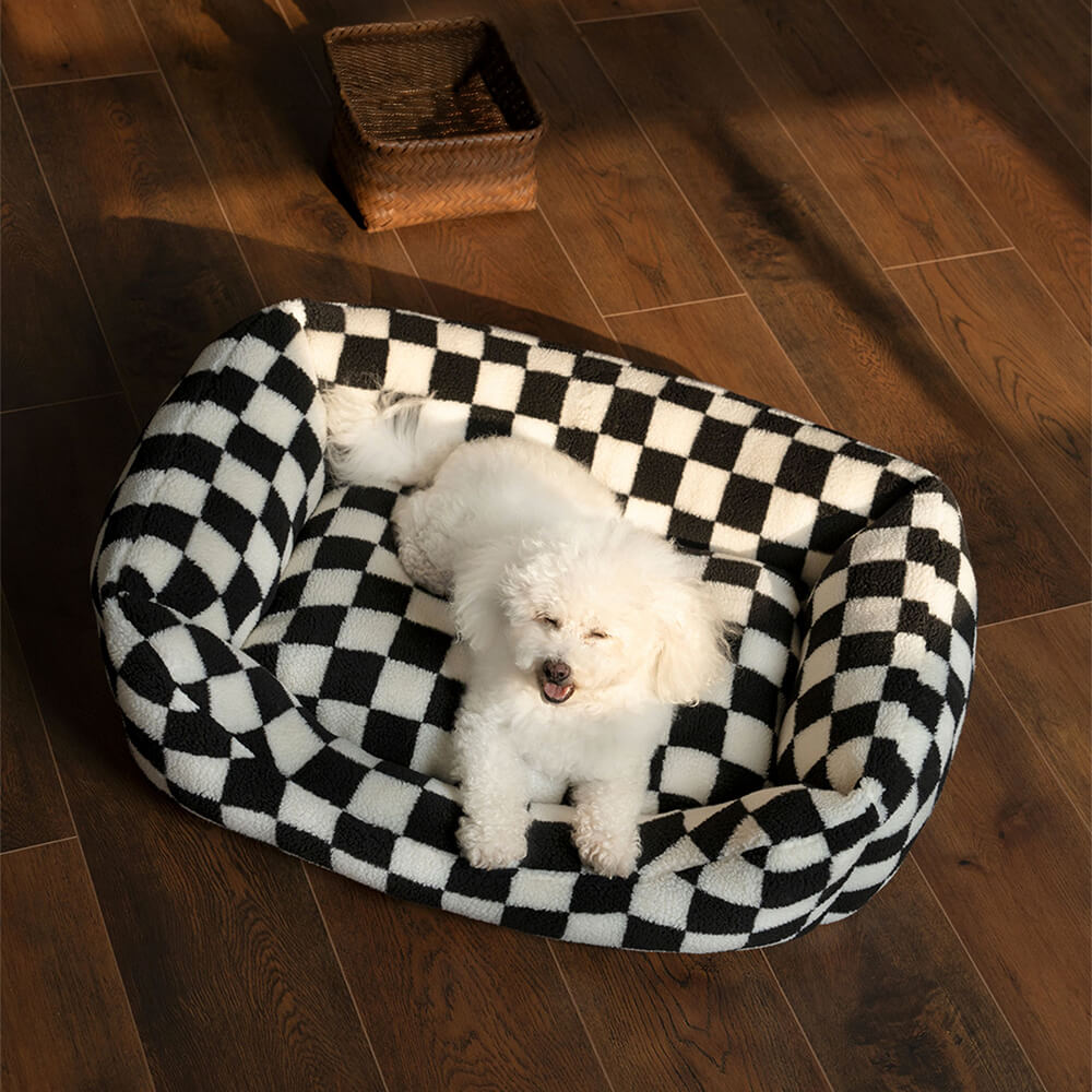 Raised-Edge Plush Pet Lounge with Machine-Washable Cover for Dogs & Cats | Thomler