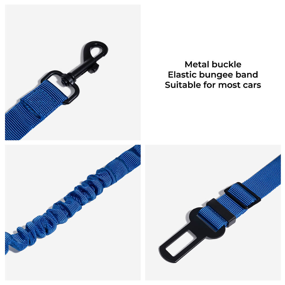 Adjustable Pet Safety Harness Tether for Car Travel with Reflective Strap & Elastic Shock Absorber for Dogs | Thomler