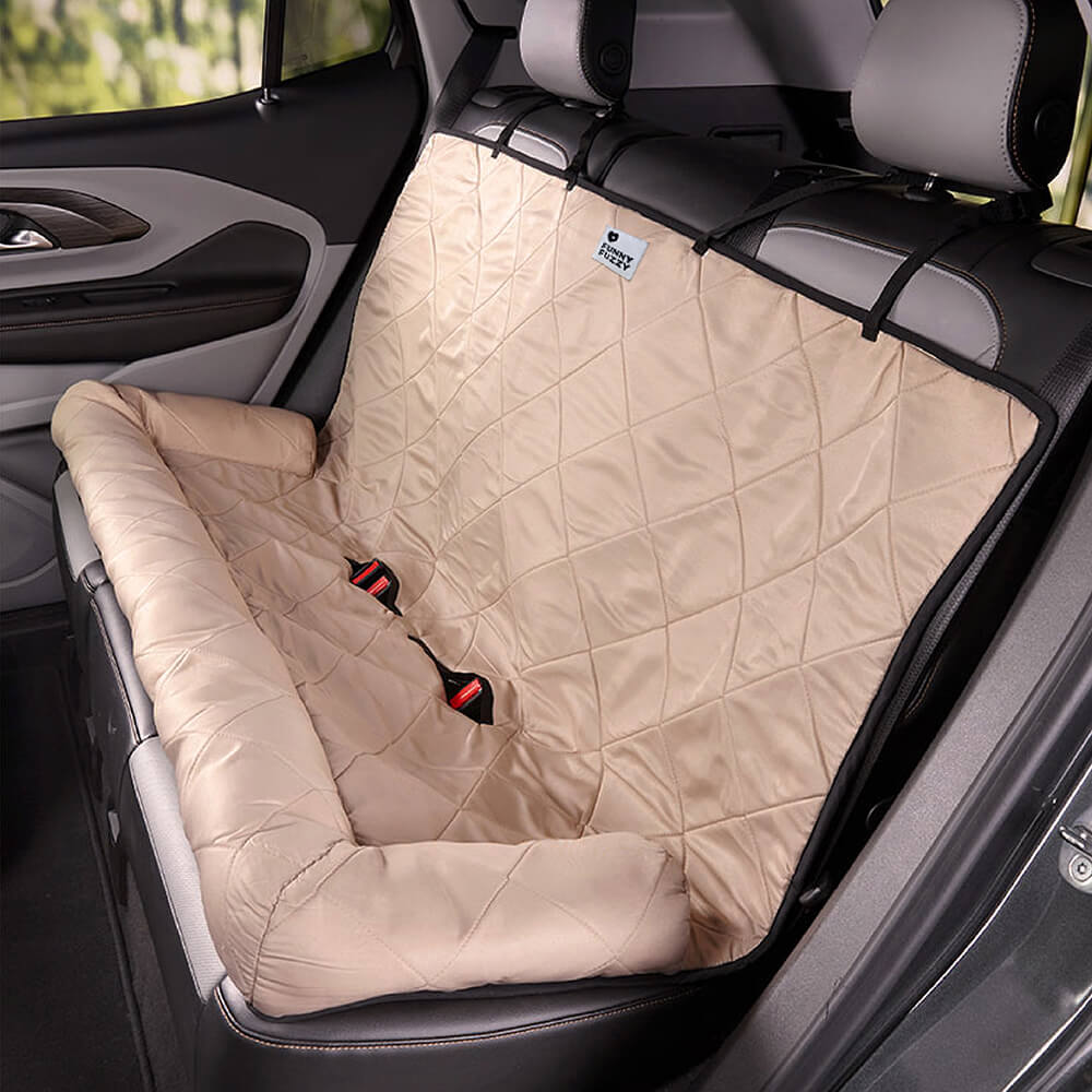 Padded Pet Car Seat Cover Protector with Bolsters for Back Seat – Quilted Waterproof Auto Bench Liner for Dogs & Cats | Thomler