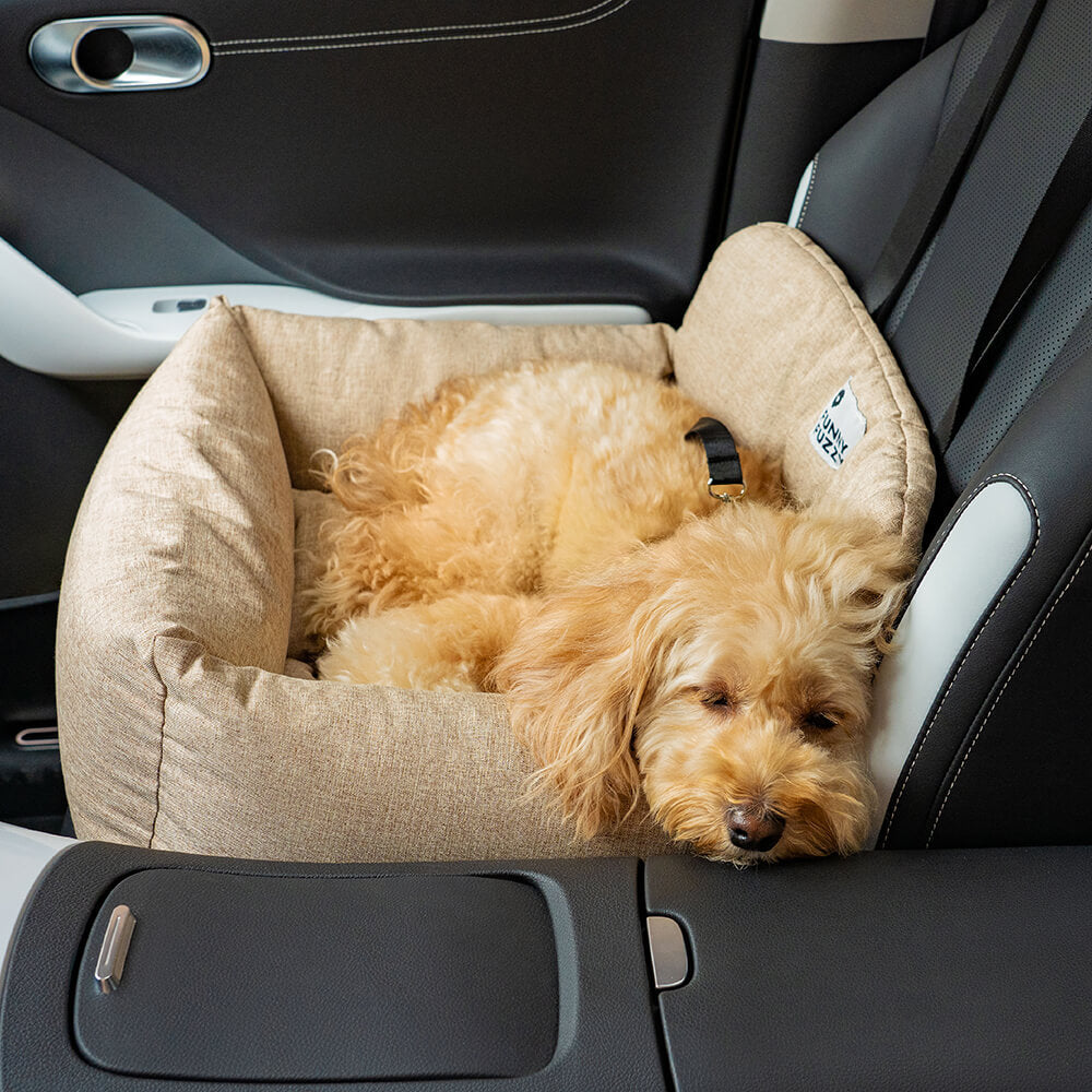 Padded Dog Car Seat Cover with Safety Tethers for Sedans & SUVs – Washable Canvas Bolster Protector for Medium to Large Dogs | Thomler