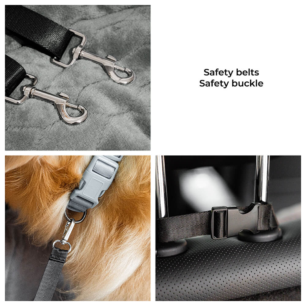 Padded Dog Car Seat Cover with Safety Tethers for Sedans & SUVs – Washable Canvas Bolster Protector for Medium to Large Dogs | Thomler