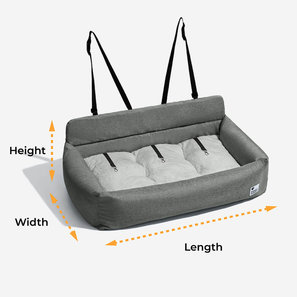 Padded Dog Car Seat Cover with Safety Tethers for Sedans & SUVs – Washable Canvas Bolster Protector for Medium to Large Dogs | Thomler