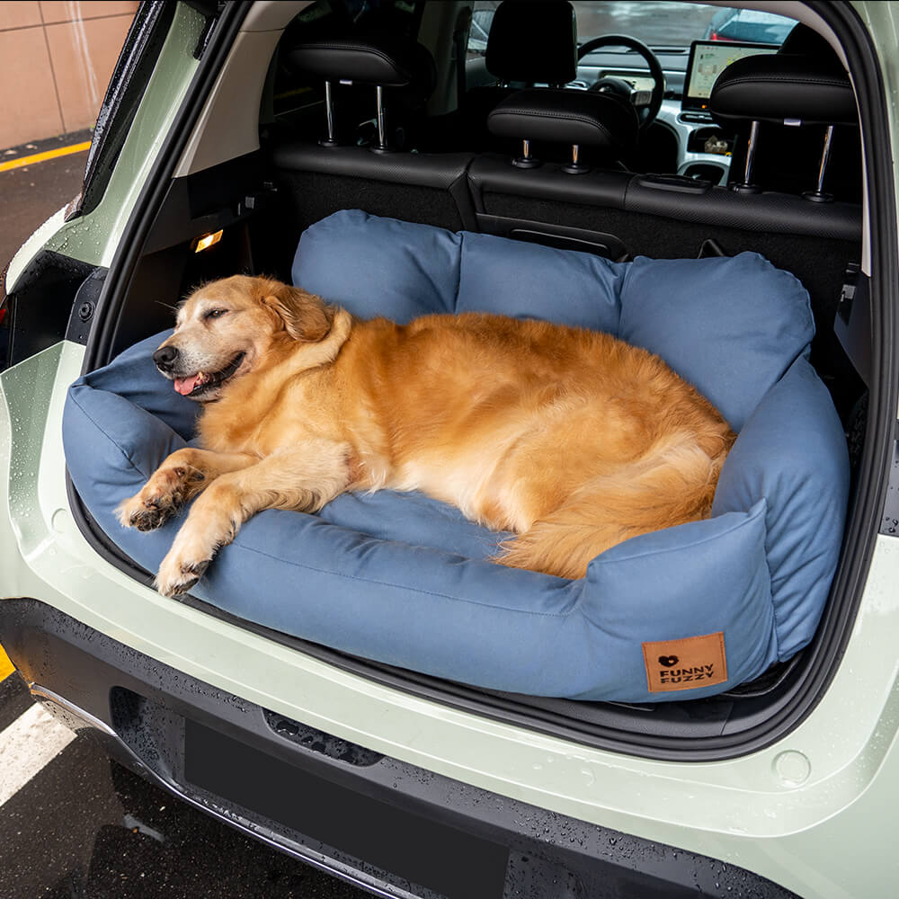 Dog Car Seat Cover for Back Seat – Padded Travel Hammock for Medium & Large Dogs with Safety Tethers & Storage Pockets | Thomler