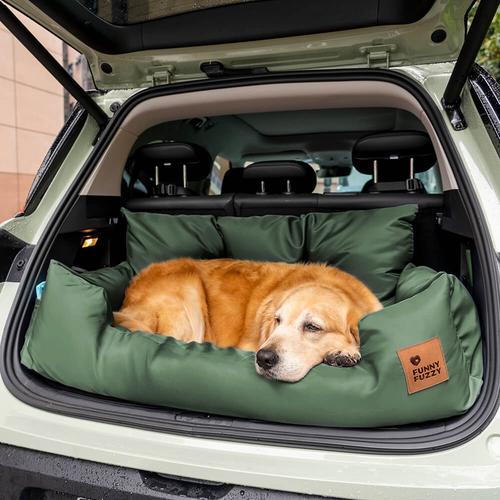 Dog Car Seat Cover for Back Seat – Padded Travel Hammock for Medium & Large Dogs with Safety Tethers & Storage Pockets | Thomler