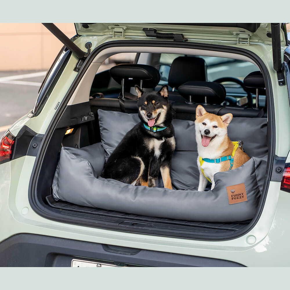 Dog Car Seat Cover for Back Seat – Padded Travel Hammock for Medium & Large Dogs with Safety Tethers & Storage Pockets | Thomler