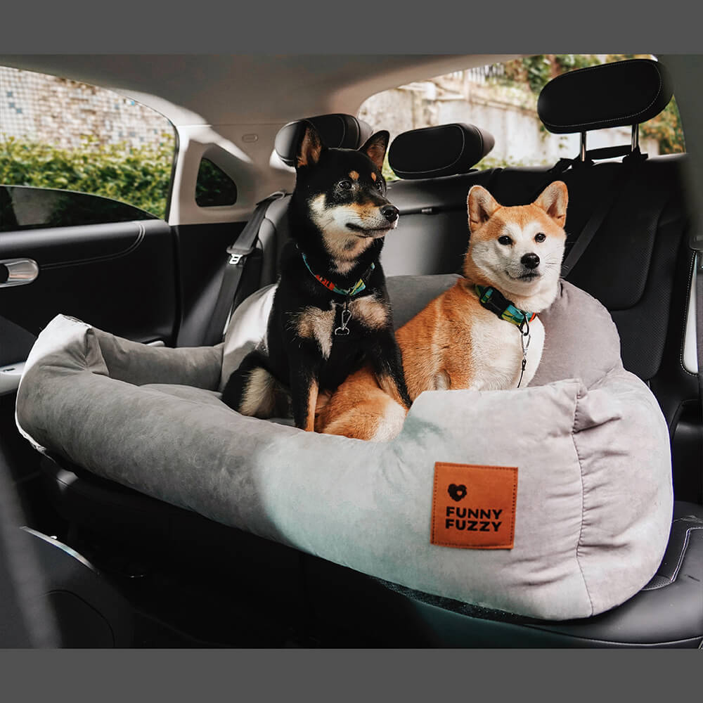 Padded Pet Car Seat Cover Protector with Bolsters for Back Seat – Quilted Waterproof Auto Bench Liner for Dogs & Cats | Thomler