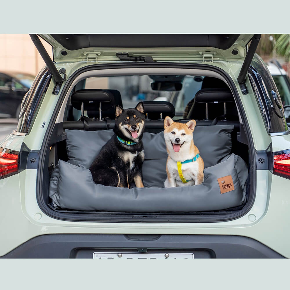 Dog Car Seat Cover for Back Seat – Padded Travel Hammock for Medium & Large Dogs with Safety Tethers & Storage Pockets | Thomler