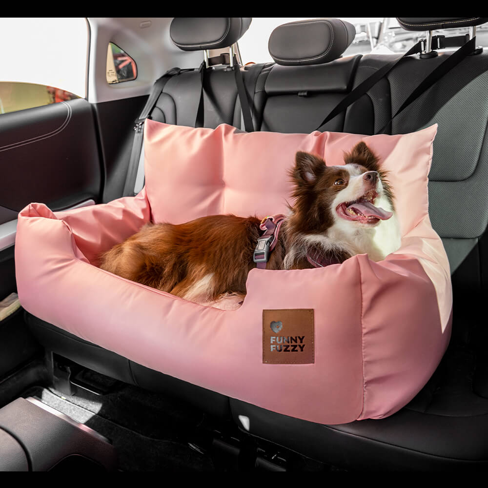 Dog Car Seat Cover for Back Seat – Padded Travel Hammock for Medium & Large Dogs with Safety Tethers & Storage Pockets | Thomler
