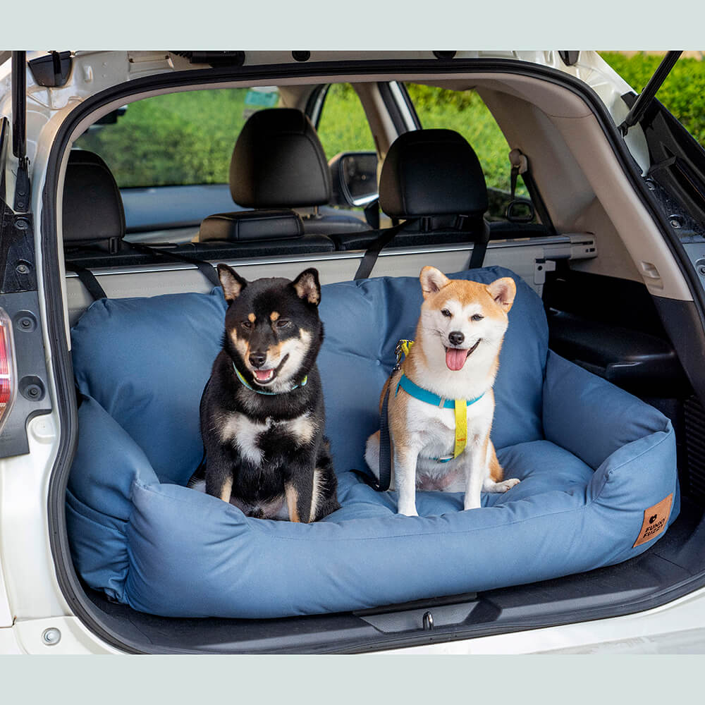 Dog Car Seat Cover for Back Seat – Padded Travel Hammock for Medium & Large Dogs with Safety Tethers & Storage Pockets | Thomler