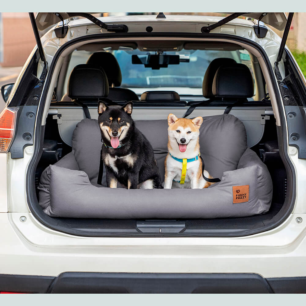 Dog Car Seat Cover for Back Seat – Padded Travel Hammock for Medium & Large Dogs with Safety Tethers & Storage Pockets | Thomler