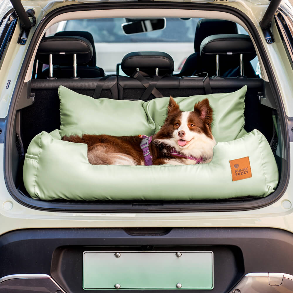 Dog Car Seat Cover for Back Seat – Padded Travel Hammock for Medium & Large Dogs with Safety Tethers & Storage Pockets | Thomler
