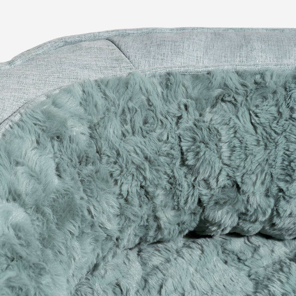 Round Bolster Pet Bed with Orthopedic Foam Support for Dogs | Raised Edge Calming Bed with Machine Washable Cover & Waterproof Liner | Thomler