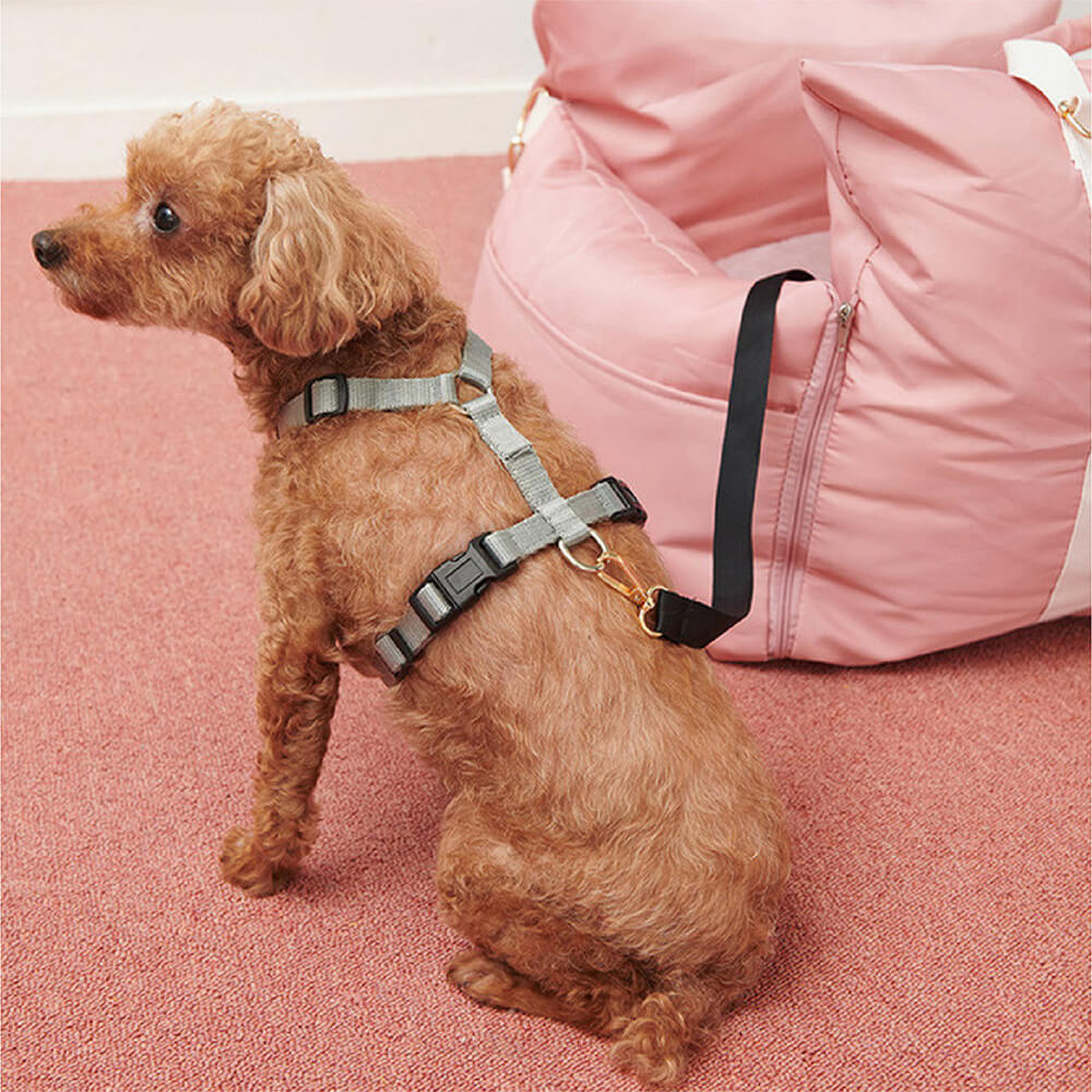 Padded Dog Car Seat Booster with Safety Harness & Side Bolsters – Waterproof Washable Pet Travel Carrier for Cars, SUVs & Travel | Thomler