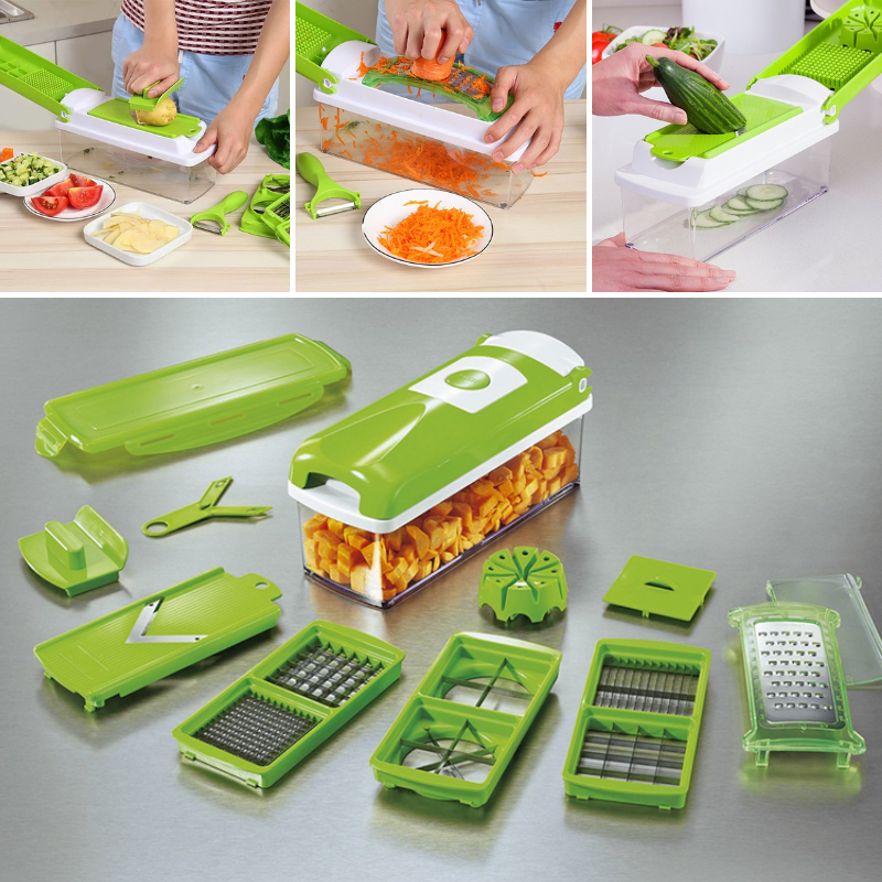 All-in-One Kitchen Mandoline Slicer with 8 Blade Options & Hand Guard for Fast Veggie Prep | Thomler