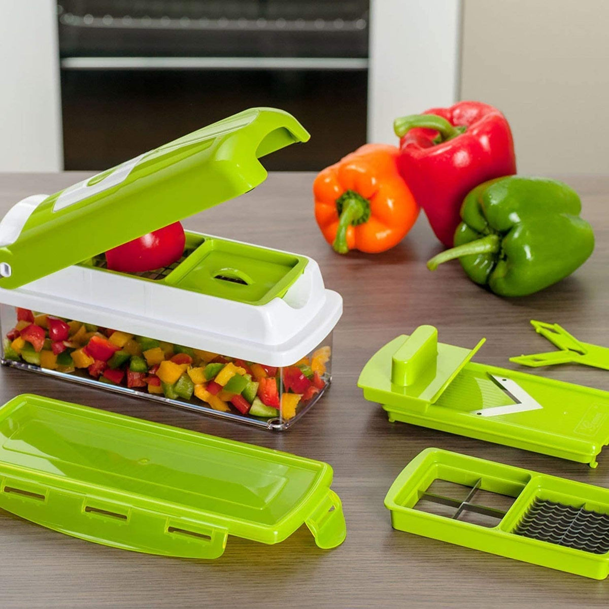 All-in-One Kitchen Mandoline Slicer with 8 Blade Options & Hand Guard for Fast Veggie Prep | Thomler