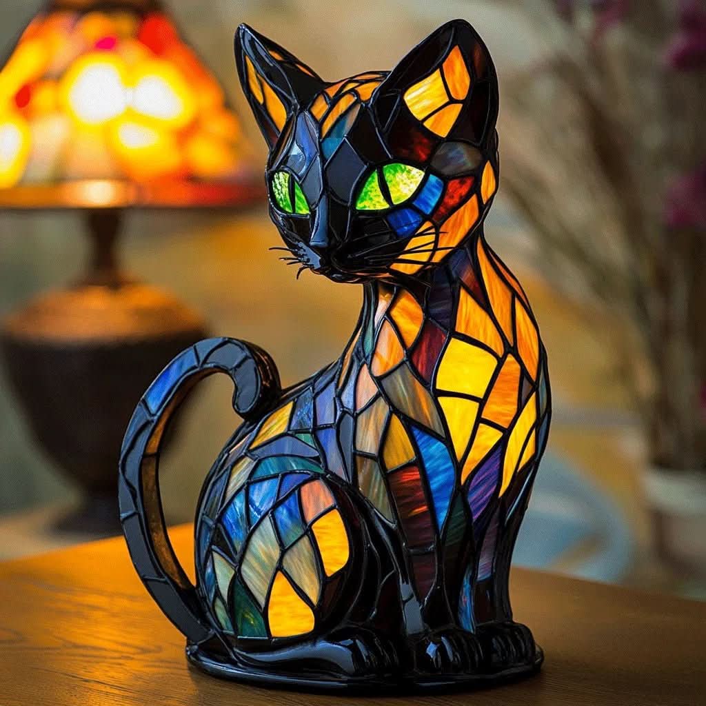 Table Lamp Silicone 5 in Soft LED Cat Night Light Desk Shelf Bedroom Mood Lamp Portable Touch Control | Thomler
