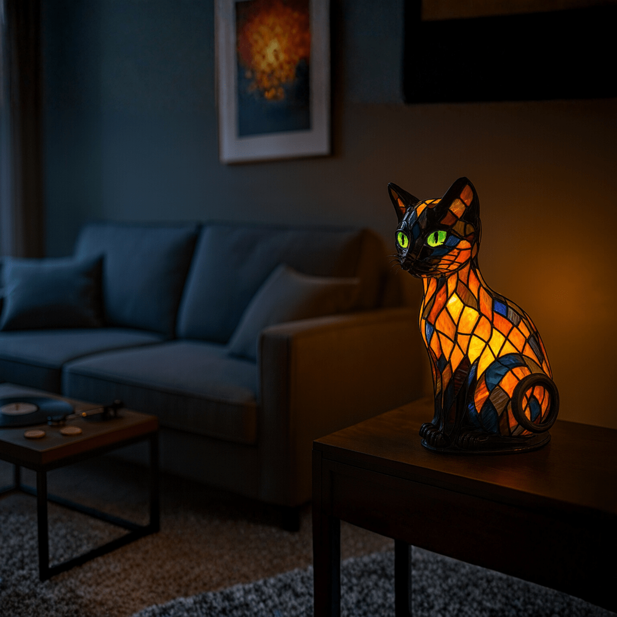 Table Lamp Silicone 5 in Soft LED Cat Night Light Desk Shelf Bedroom Mood Lamp Portable Touch Control | Thomler