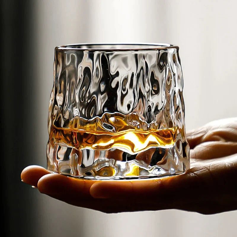 Whiskey Glass Lead-Free Crystal 6.3 in 3.1 in 160–200 ml Rotating Drinking Glass Set | Thomler
