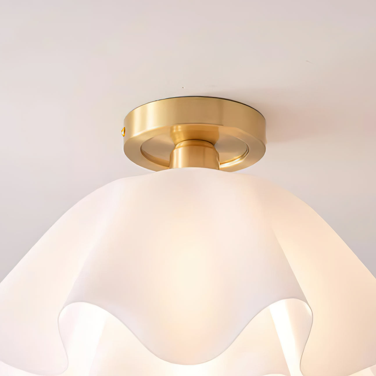 Ceiling Light Acrylic Folded Shade 30.0 cm White Bedroom Living Room Flush Mount Ceiling Lamp E27 Modern Decorative Lighting | Thomler