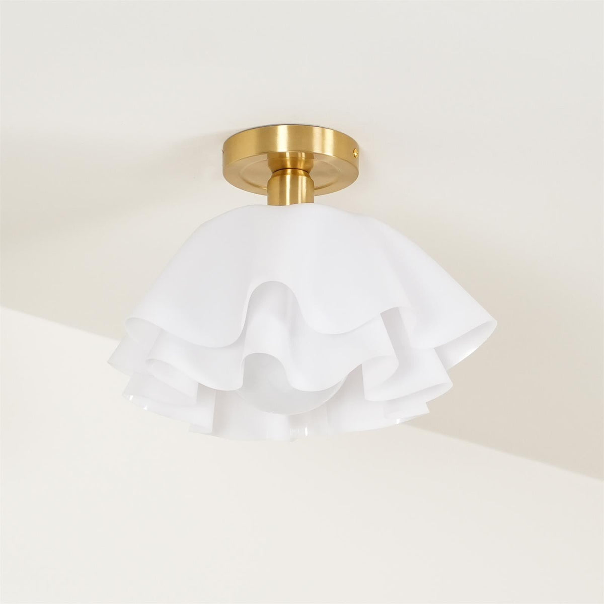 Sculptural Pleated Flush Mount Ceiling Fixture – Contemporary Floral Design for Dining & Living Rooms | Thomler