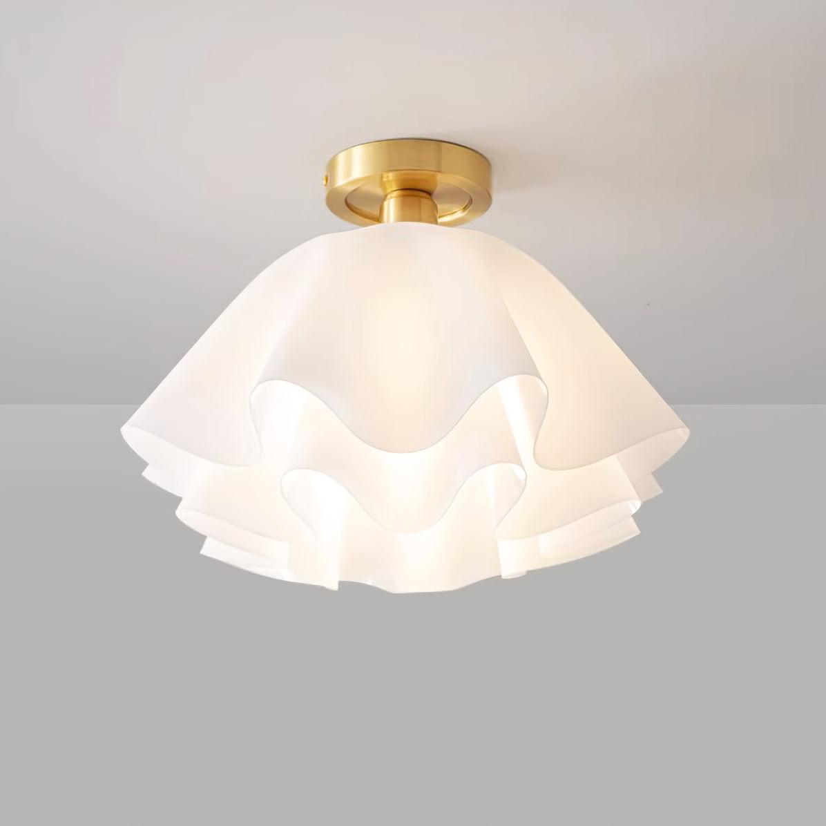 Ceiling Light Acrylic Folded Shade 30.0 cm White Bedroom Living Room Flush Mount Ceiling Lamp E27 Modern Decorative Lighting | Thomler