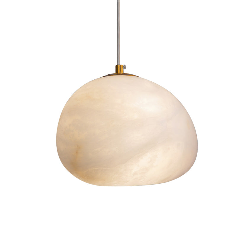 Pendant Light Brass Alabaster 9.1 in Ceiling Mount Indoor Dining Room Kitchen Island Hanging Lamp | Thomler