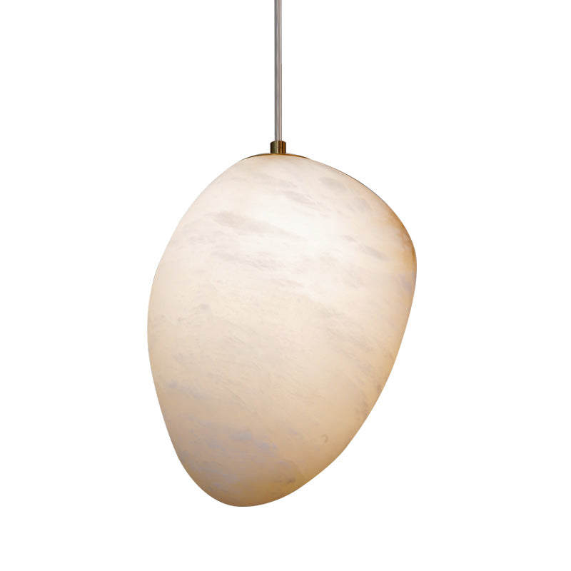 Pendant Light Brass Alabaster 9.1 in Ceiling Mount Indoor Dining Room Kitchen Island Hanging Lamp | Thomler
