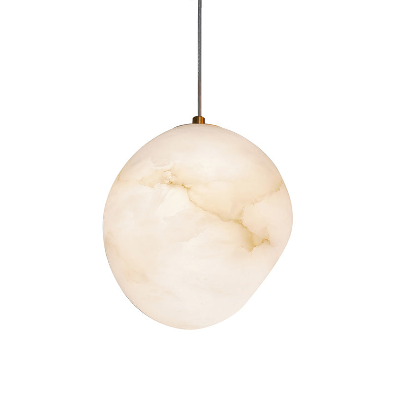 Pendant Light Brass Alabaster 9.1 in Ceiling Mount Indoor Dining Room Kitchen Island Hanging Lamp | Thomler