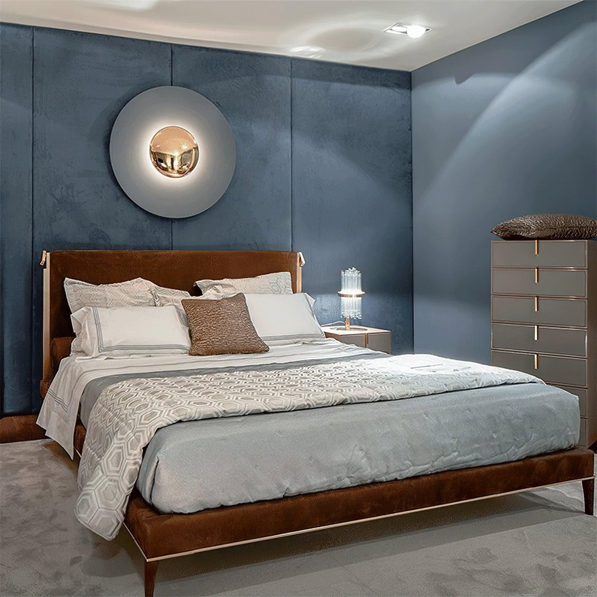 Contemporary Dual-Tone Circular LED Wall or Ceiling Light Fixture in Multiple Finishes | Thomler