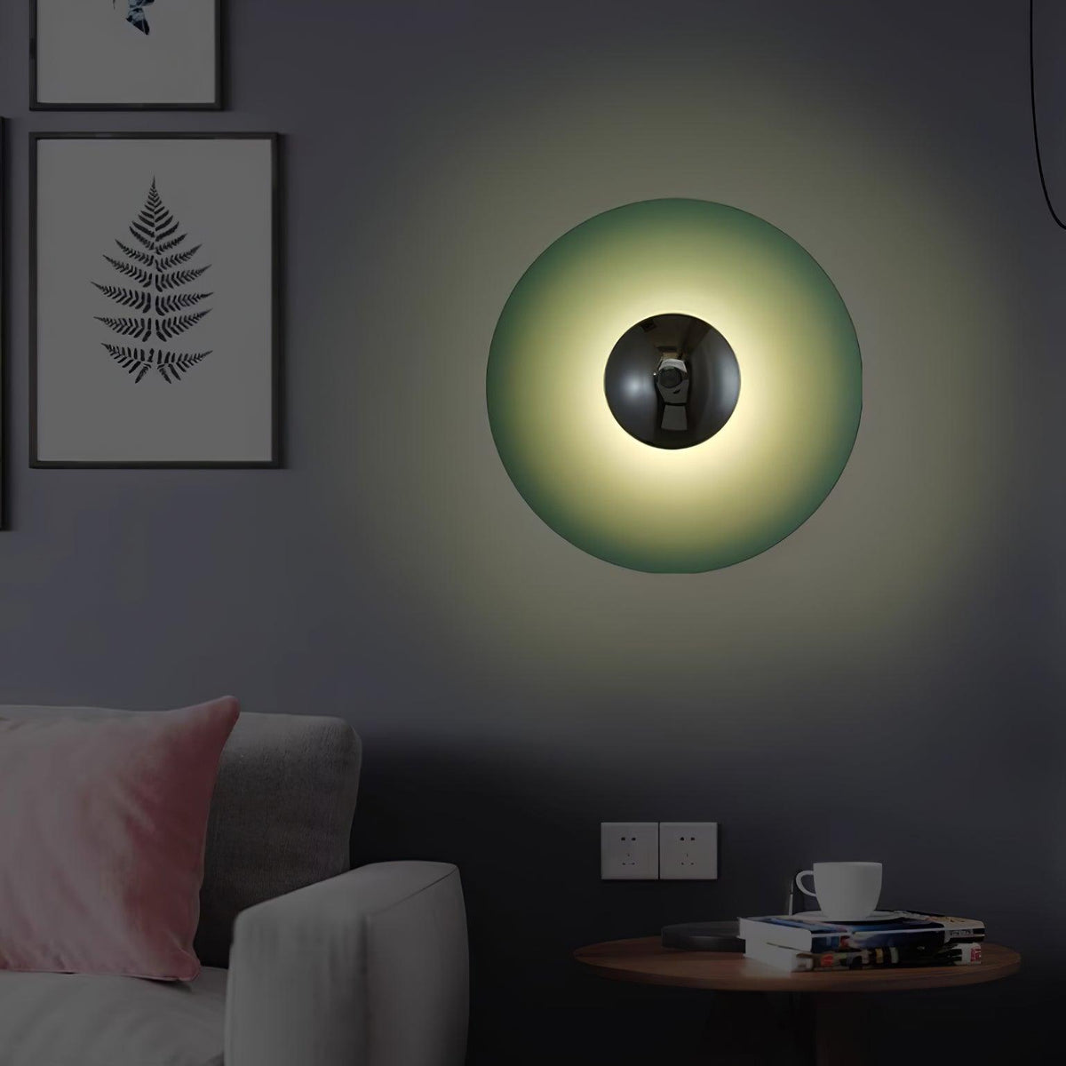 Contemporary Dual-Tone Circular LED Wall or Ceiling Light Fixture in Multiple Finishes | Thomler
